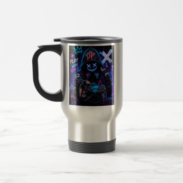 Level up gamer travel mug (Left)
