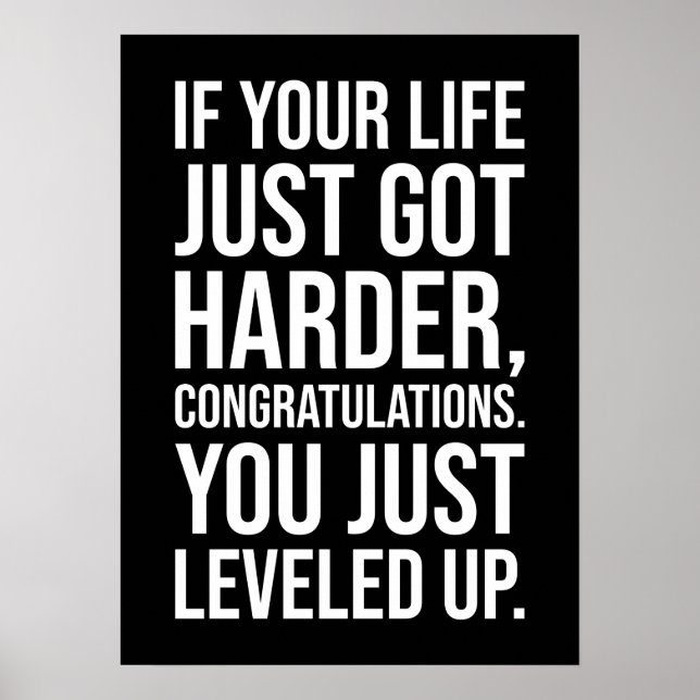 Level Up In Life - Success Motivational Poster (Front)