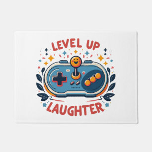 level up laughter doormat
