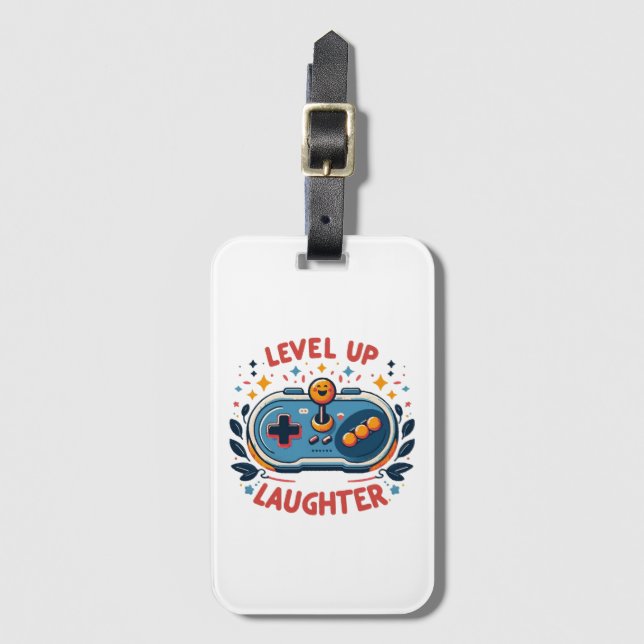 level up laughter luggage tag (Front Vertical)