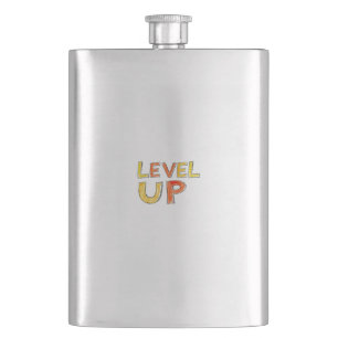 Level Up Motivation Design Hip Flask