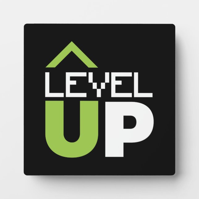 Level Up, Motivational Video Game, Gamer, Gaming Plaque (Front)