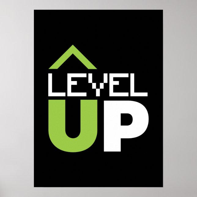 Level Up, Motivational Video Game, Gamer, Gaming Poster (Front)
