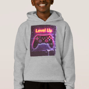 Level Up Neon Gamer Controller – Retro Pixel Art T
