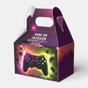 Level Up! Neon Video Game Birthday Party Favour Box
