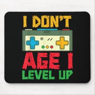 Level Up Playing Video Games Gamer Birthday Gaming Mouse Mat