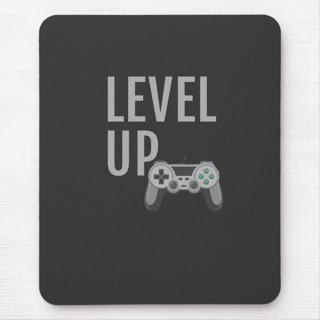 Level Up Retro Joystick Gamer Art Mouse Mat (Front)