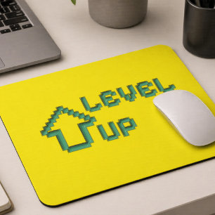 Level Up Retro Pixel Art Mousepad