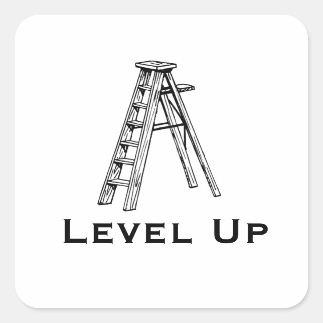 Level Up  Square Sticker (Front)