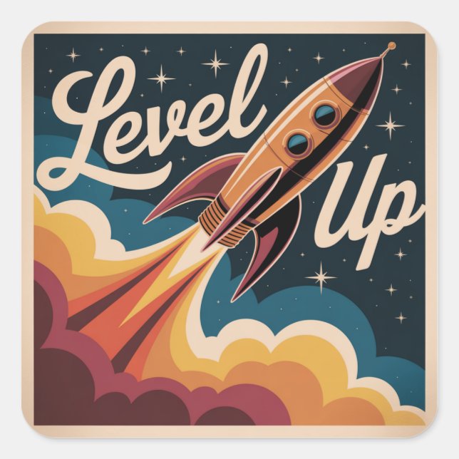 Level Up Square Sticker (Front)