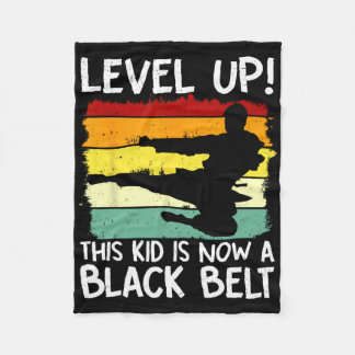 Level Up This Kid Is Now A Black Belt Karate Marti Fleece Blanket