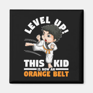 Level Up This Kid Is Now An Orange Belt Karate Mar Magnet