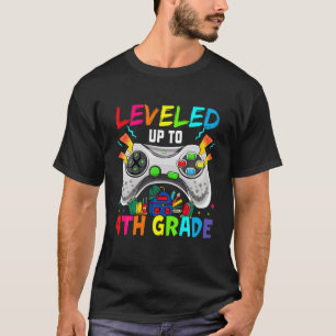 Level Up To 4Th Grade Birthday Video Gamer Control T-Shirt