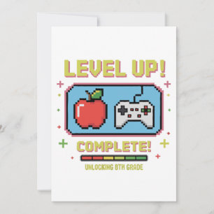 Level Up to 8th Grade Unlocked   Funny Gamer  Invitation