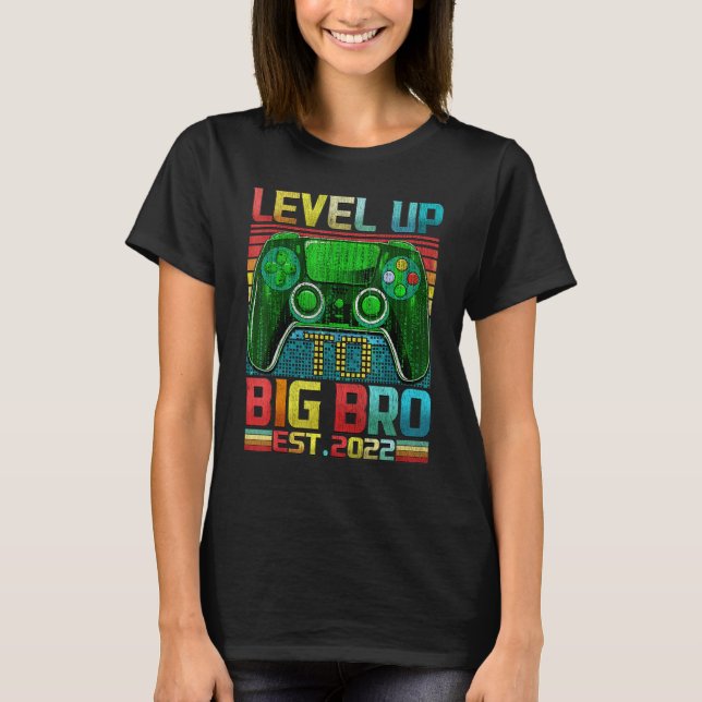 Level Up To Big Brother 2022 Pregnancy Baby Announ T-Shirt (Front)