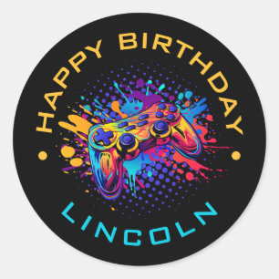 Level Up Video Game Controller Classic Round Sticker