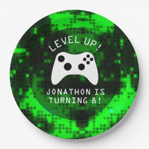 Level Up Video Game Game Truck Birthday Party Paper Plate