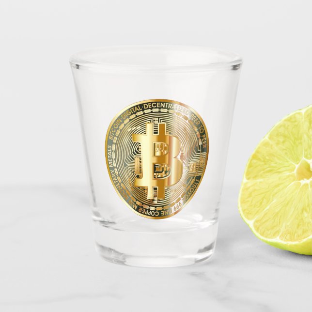 Level Up Your Drinking Game with a Bitcoin Shot Glass (Front)
