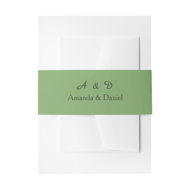 Level Up Your Invitations with Sage Belly Bands Invitation Belly Band (Front Example)