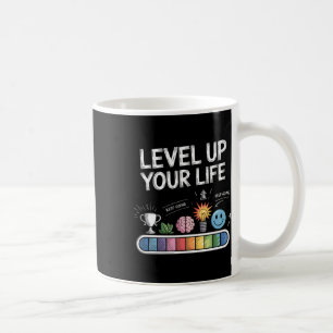 Level Up Your Life Progress Bar Gamer Motivation  Coffee Mug
