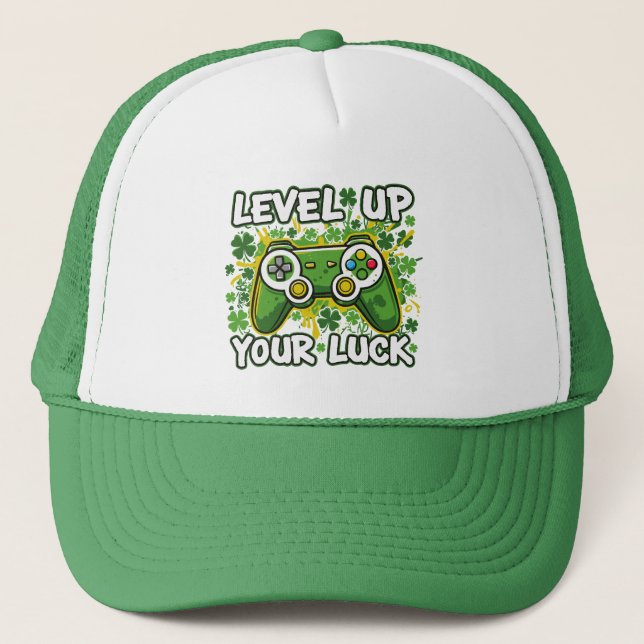 Level Up Your Luck Trucker Hat (Front)