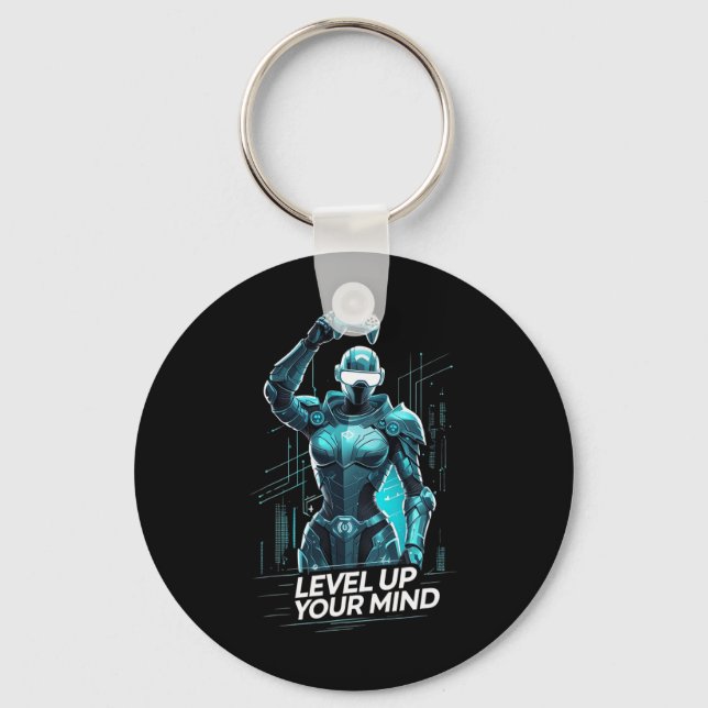 Level Up Your Mind Ai Gamer  Key Ring (Front)