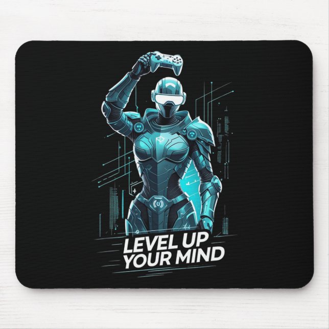 Level Up Your Mind Ai Gamer  Mouse Mat (Front)