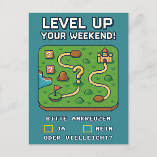 Level Up Your Weekend! Postcard