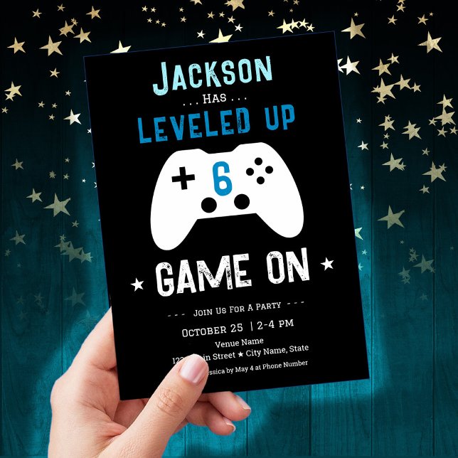 LEVELED Up 6th Birthday Invitation (Creator Uploaded)