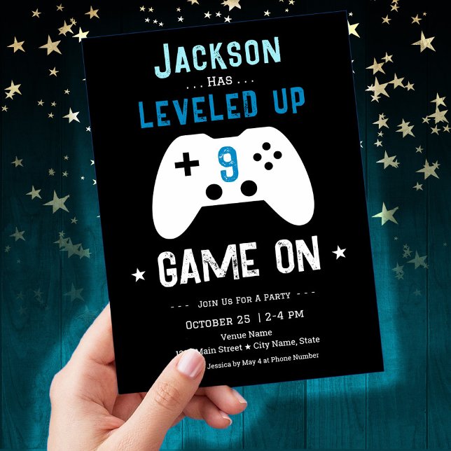 LEVELED Up 9th Birthday Invitation (Creator Uploaded)