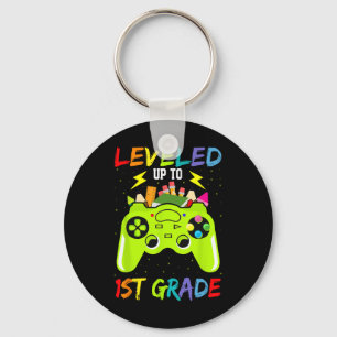 Leveled Up To 1st Grade Gamer Back To School First Key Ring