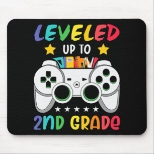 Leveled Up To 2nd Grade Boy Second Grade Crew Back Mouse Mat