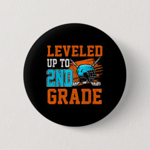 Leveled Up To 2nd Grade Hockey Kids Ck To School F 6 Cm Round Badge