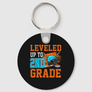 Leveled Up To 2nd Grade Hockey Kids Ck To School F Key Ring