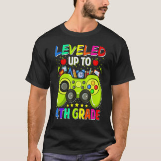 Leveled Up To 4th Grade Gamer Back To School First T-Shirt