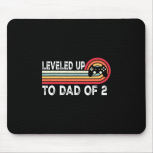 Leveled Up To Dad Of 2 Daddy Again Pregnancy Annou Mouse Mat