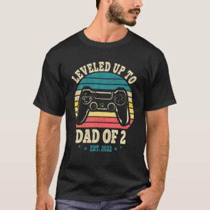 Leveled Up To Dad Of 2 Level Unlocked Daddy Again T-Shirt