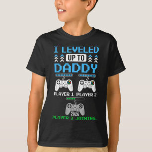Leveled Up To Daddy Again Funny Funny Gamer Dad Es T-Shirt