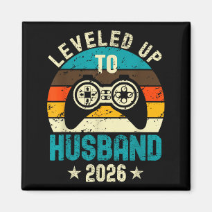 Leveled Up To Husband 2026 Newlywed Groom Just Mar Magnet