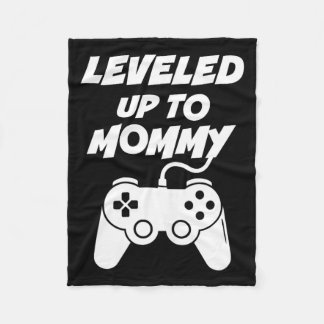 Leveled Up To Mommy  Fleece Blanket