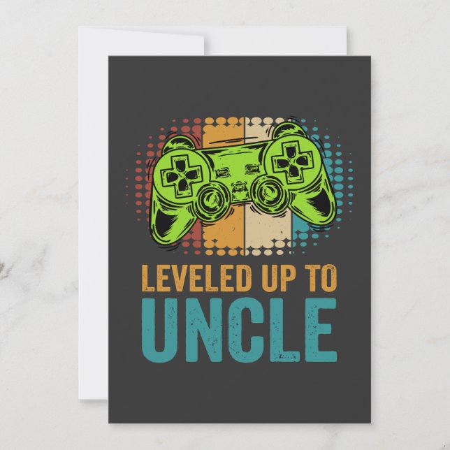 Leveled Up To Uncle 2024 Invitation (Front)