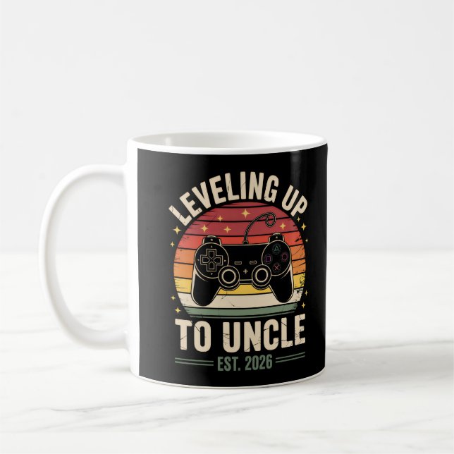 Leveled Up to Uncle 2026 Coffee Mug (Left)