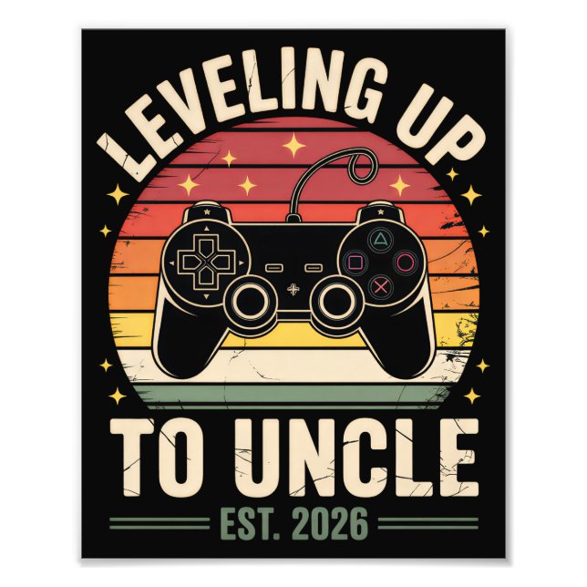 Leveled Up to Uncle 2026 Photo Print (Front)