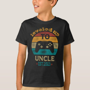 Leveled Up To Uncle EST 2023 Promoted To Uncle T-Shirt