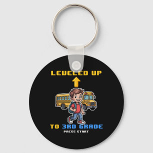 Leveling Up 3rd Grade Ck To School Funny Gamer Boy Key Ring