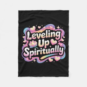 Leveling Up Sritually Mindfulness Meditation  Fleece Blanket