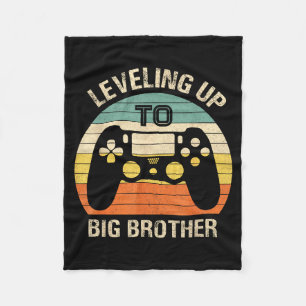 Leveling Up To Big Brother 2025 Funny Gamer Vintag Fleece Blanket