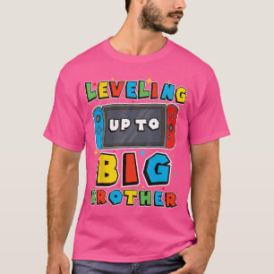 Leveling Up to Big Brother for Gamer Boys Men Girl T-Shirt