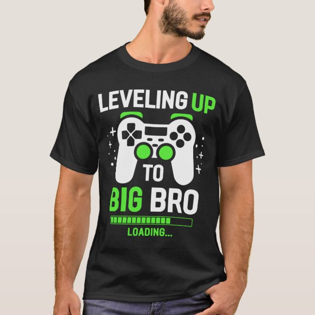 Leveling Up To Big Brother Gaming Boy  T-Shirt (Front)