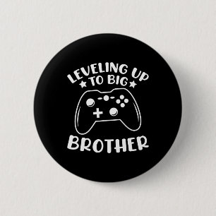 Leveling Up To Big Brother Video Game Controller G 6 Cm Round Badge